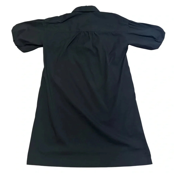 Lafayette 148 New York Black short sleeve dress size small puff sleeve buttons - Picture 2 of 6